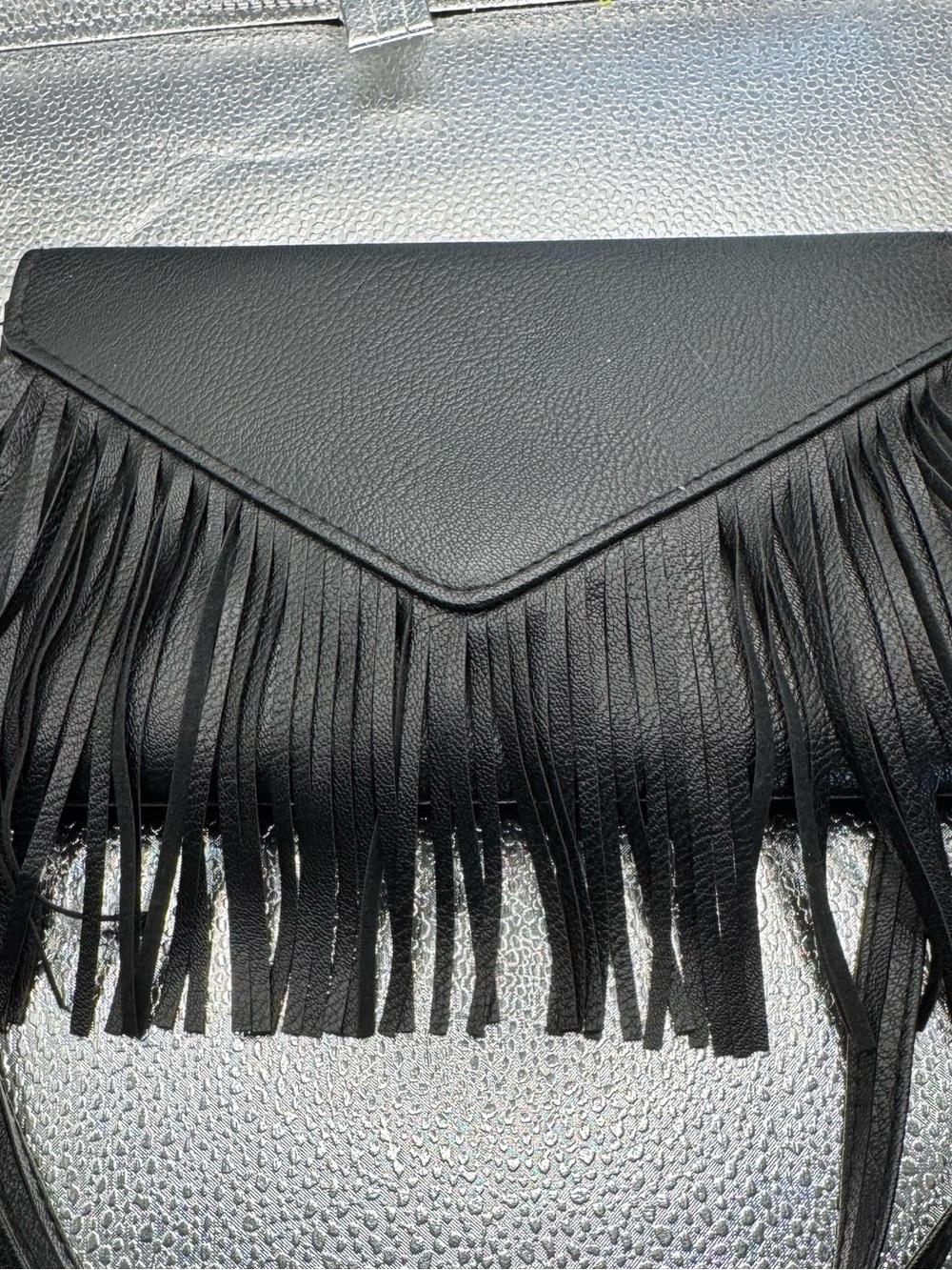 Black Fringe Envelope Clutch - Women Bags